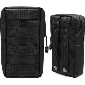 Jgd-2 Pi&egrave;ces Sacs Tactiques, Petit Sac Ventral &Eacute;tanche Tactical Molle Pouche Multifonctionnel Sac &Agrave; La Hanche Porte Accessoires Pour La Randonn&eacute;e En Plein Air - Neuf