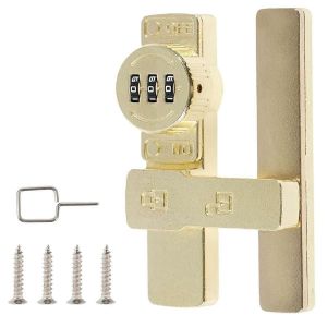 Serrure de porte de grange,serrure à loquet rabattable avec combinaison à 3 chiffres,serrures de mot de passe de porte coulissante à 180 degrés (180 - Neuf