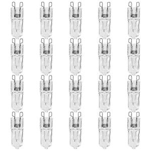Paquet De 20 Ampoules Halogènes G9 25w Dimmable 2800k Verre Transparent - Neuf