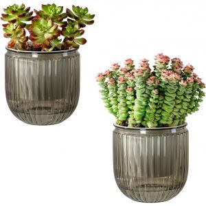 Lot De 2 Pots De Fleurs &Agrave; Arrosage Automatique-Diam&egrave;tre : 10,8 Cm-Pour Plantes D'int&eacute;rieur-Pot De Fleurs,Hydroponique-Pot De Fleurs D'ext&eacute;rieur.[N38] - Neuf