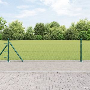 Vidaxl Ensemble De Cl&ocirc;ture Pack De 2 Vert For&ecirc;t M&eacute;tal 25 X 0.5 M - Neuf