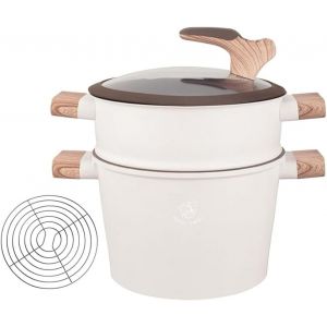 Subzonal-Couscoussier/Cuiseur Vapeur 6,5 L &iquest; &Oslash; 24 Cm &iquest; Aluminium &iquest; Couvercle En Verre &iquest; Induction & Tous Feux (Beige, 24) - Neuf