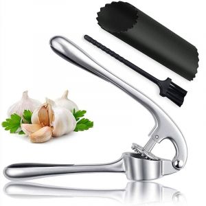 Presse-Ail 3 Pièces Avec Poignée Ergonomique Douce Et Facile À Presser, Conception Robuste, Extrait Plus De Pulpe D'ail Par Gousse, Broyeur D'ail Pour Noix Et Graines, Ail Professionnel - Neuf