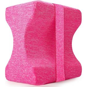 KALANKA-Oreiller Orthopédique pour Genoux et Jambes - Coussin Ergonomique en Mousse Mémoire Lavable | Soulagement Douleurs Hanches, Sciatique & Lombaires | Housse Lavable Amovible (Rose) - Neuf