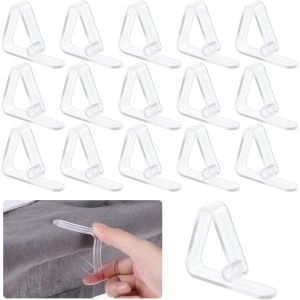 Chenquansarl-Lot De 16 Pinces À Nappe En Plastique Transparent Pour Plateaux De Table Jusqu'à 30 Mm, Clips De Fixation Pour Nappe D'extérieur, Pour Pique-Nique, Fête, Mariage, Maison - Neuf