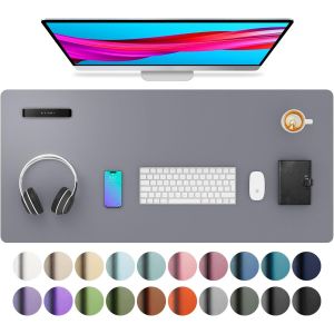 Sous-Main, Tapis De Souris, Tapis De Bureau,Buvard De Bureau En Cuir Pu Antidérapant,Tapis De Bureau Pour Ordinateur Portable Pour Le Bureau Et La Maiso (60X35Cm,Noir) - Neuf