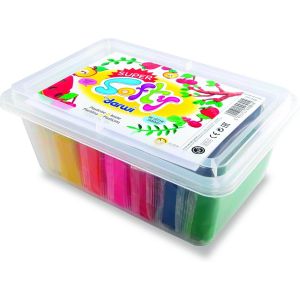 MY MANDARINE SO0880005K01C Lot de 5 pains de 350 g de PATE A MODELER SuperSofty &Agrave; partir de 2 ans Couleurs assorties de BASE - Neuf