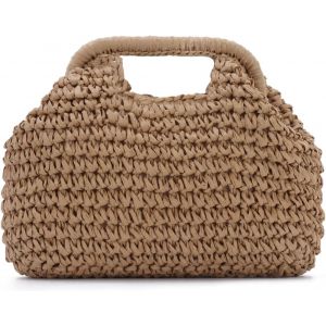 SJZG-Pochette En Paille Sac De Plage D'&Eacute;t&eacute; Pour Les Femmes En Raphia Tiss&eacute; Osier Et Rotin - Neuf