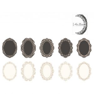 10 Feuilles Dentelle Autocollant Autocollant Blanc Noir Scrapbooking D&eacute;calcomanies Emballage D&eacute;coratif Autocollant Papier Rond - Neuf