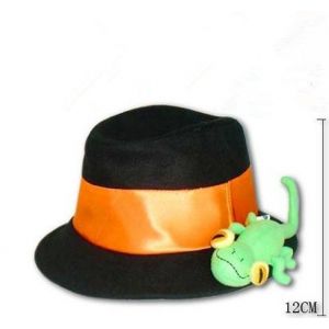 Chapeau Casquette Fedora Bonnet D&eacute;guisement Costume Cosplay Noir Orange Reborn Manga Anime Japonais Japon L&eacute;zard Peluche Leon Convention Soir&eacute;e Sortie Black Sugar - Neuf