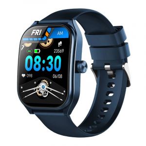 2025 IP68 montre intelligente &eacute;tanche 2.01 'AMOLED &eacute;cran incurv&eacute; Bluetooth 5.3 Fitness Smartwatch pour IPhone HUAWEI Xiaomi Samsung Blue - Neuf