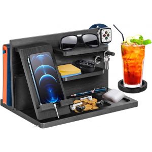 Cadeau Homme Organisateur De Bureau Bois Cadeau Papa Fete Des Peres Support Telephone Bureau Support Montre Cadeau Anniversaire Homme Organiseur De Table Idee Cadeau Fête Des Pères Cadeau Papa.[T22] - Neuf