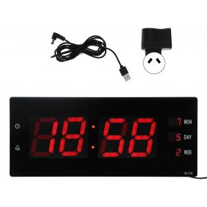 HJLIAN Horloge murale numerique electronique, veilleuse, calendrier de temperature, horloge pour la maison et le bureau, prise 100-240 VAU - Neuf