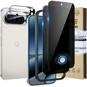 JGD-Protection D'&eacute;cran Anti-Espion pour Google Pixel 10 Pro XL avec Protecteur d'objectif Cam&eacute;ra, Film en Verre Tremp&eacute;[pour les Empreintes Digitales], Outil d'Installation Facile, Lot de 2 Chacun - Neuf