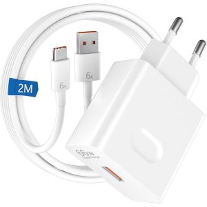66w Supercharge Chargeur Rapide Pour Huawei Honor Magic7 6 Lite 400 Lite 200 Lite 90 Lite, 66w Supercharge Chargeur Rapide Avec Câble Usb C 6a 2m Pour Honor 90 70 Lite Pour Honor X8a X8c X8b X6b X7b - Neuf