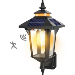 Projecteur Solaire Exterieur, Lampe Murale Exterieur Solaire Vintage Avec D&eacute;tecteur De Mouvement Ip65 &Eacute;tanche 3 Modes Pour Jardin Patio Cour, Lampe-Solaire-Extereur-Eclairage-Projecteur - Neuf