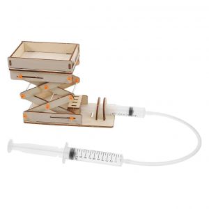 Plateforme elevatrice hydraulique a monter soi-meme, en bois, pour enfants : experiences scientifiques, projets creatifs, reglable, facile a assembler. - Neuf