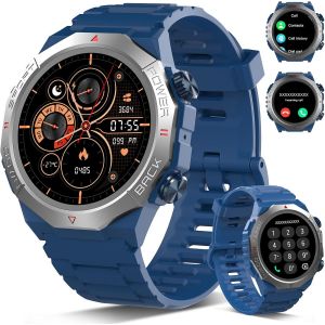 Militaire Montre Connect&eacute;e Homme Femme Avec Appel Bluetooth, 1.39"" Hd Smartwatch Motre Sport Avec 110+ Modes Sportifs, Pour Android/Ios, Bleu - Neuf