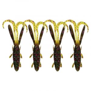 4pcs 9cm 10.5g App&acirc;t De P&ecirc;che Aux Crevettes Attrayant Effet Rampant R&eacute;aliste R&eacute;sistant Aux Morsures Respectueux De L'environnement Faux App&acirc;t Souple &Eacute;quipement De P&ecirc;che &Agrave; La Ligne -D - Neuf