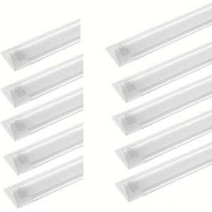 Kal-10pcs* 120cm Neon Led 40w Réglette Led Light - 4800lm 4500k Blanc Neutre 47.24inch Led Garage Plafonnier Pour Atelier Led Plafonnier Néon Pour Bureau Lampe Plafond Chambre No Plug No Ground Wire - Neuf