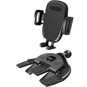 Car Cd Slot Phone Holder, Universal Car Cd Phone Holder With Adjustable Clamp, 360° Rotation Of Cd Slot Phone Holder For Car (Black) - Neuf