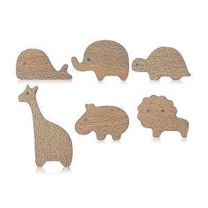 Boutons d'armoire en bois pour animaux avec vis,poign&eacute;es de tiroir de commode,quincaillerie d&eacute;corative en bois marin - Neuf