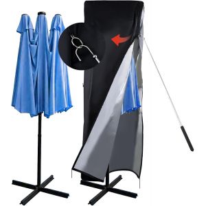 Ulteronixshop-Housse De Parasol Imperm&eacute;able 420d Pour Ext&eacute;rieur, Terrasse, Fermeture &Eacute;clair Et Ventilation Sup&eacute;rieure, Coupe-Vent, Anti-Uv, Grande Housse De Parasol De Jardin, Convient Aux Parapluies - Neuf