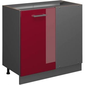 SUBZONAL-Meuble d'angle R-Line, Rouge Brillant, 86cm sans PT - Neuf