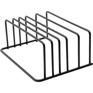 Kalanka-Support De Planche &Agrave; D&eacute;couper Noir - Support De Planche &Agrave; D&eacute;couper En Acier - 5 Fentes - Organiseur Pour Plan De Travail De Cuisine - Peu Encombrant Dans La Cuisine - Neuf