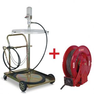 Pack pompe &agrave; graisse pneumatique avec enrouleur de 15m MW Tools VP200 SET - Neuf