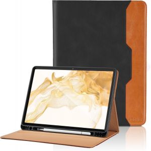 Coque Pour Samsung Galaxy Tab S8 Plus 2022/Tab S7 Fe 2021/Tab S7 Plus 2020 12.4""Pu Cuir Cover Tablette Housse De Protection Auto Réveil/Sommeil,Multi-Angle Étui Avec Poche-Noir - Neuf