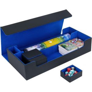 Chenquansarl-Boîte De Rangement Pour Mtg,Trading Card Storage Box Contenir À 550 Cartes Sans Pochette,Magnetic Deck Box Pour Tcg Les Cartes Magic,Commander,Mtg,Cartes À Collectionner,Noir Bleu - Neuf