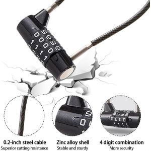 Cadenas &agrave; combinaison, Cadenas de S&eacute;curit&eacute; de Long 17.5cm Cadenas Code &Eacute;tanche Serrure &agrave; Combinaison Ext&eacute;rieure pour Bagages Valise Armoire V&eacute;lo Cl&ocirc;ture - Neuf