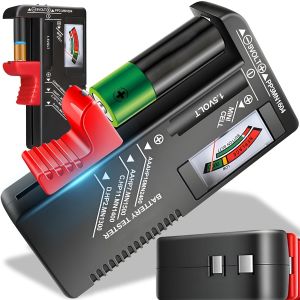 Testeur de batterie analogique pour batterie et batterie AAA,AA,CR,pile bouton,1,5 V 3,7 V 9 V,affichage de l'état de charge/volt,BatteryCheck,testeur,testeur,testeur,testeur Noir - Neuf