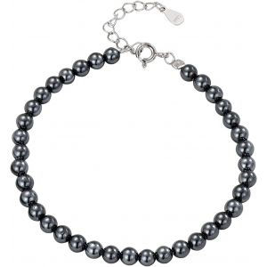 Kalsw-Bracelet En Perles Pour Femme,Bacelet Femme Argent 925 Breloque,Bracelet Jonc Filles En Perles,Tendance Bijoux Bracelet Pour Maman,R&eacute;glable(Gris) - Neuf