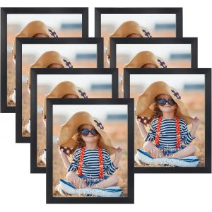 CMWX-Cadre Photo 20x25 cm Noir Lot de 7, Cadres Photo Mural et à Poser pour Chambre, Bureau, Salon et Gallerie - Neuf