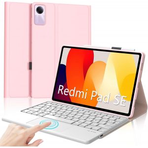 Clavier Xiaomi Redmi Pad Se 11, Clavier Avec Pavé Tactile, Clavier Touchpad Azerty Sans Fil Bluetooth Amovible Pour Redmi Pad Se 11 Pouces 2023, Rose - Neuf