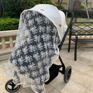Moustiquaire Multifonctionnelle En Coton Pour Poussette, Respirante, Douce, Motif Dessin Anime, Pare-Soleil Pour Poussette, Motif Ours, 130 X 100 Cm - Neuf