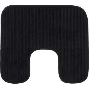 KALANKA-- Tapis de Toilette antidérapant souple en forme de U, 100% Polyester, 50 x 45 cm - Noir - Neuf