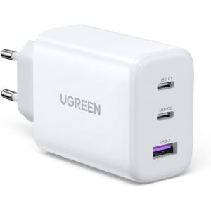 65W Chargeur Usb C Rapide 3 Ports Gan Tech Compatible Avec Iphone 16 Plus Pro Max 15 14 13 12 11 Macbook M4 M3 M2 M1 Galaxy S24 Ultra Plus S23 A15 Pixel 9 8 7 Ipad Pro Air Dell Xps 13 (Blanc) - Neuf