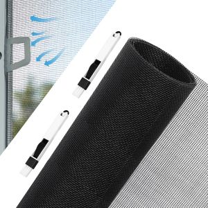 Moustiquaire Fenetre Apportez 2 Pinceaux 250 X 120cm Moustiquaire Fibre De Verre Tissu Anti-Déchirure Respirant Moustiquaire Au Metre Toile Moustiquaire Insecte Anti Moustique Noir - Neuf