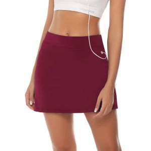 Slep-Jupe De Tennis Femme Avec Poche Jupes De Sport 2 En 1 Décontracté Jupe Courte Elastique Avec Short Intérieur Skort De Pantalon Respirant Pour Golf Tennis S-Xxl - Neuf