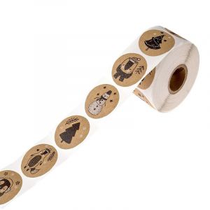 En noir et blanc de vacances animaux de No&euml;l autocollant cadeau packa - Neuf