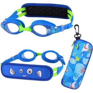 Letnerny-Lunettes De Natation Pour Enfants De 3 &Agrave; 6 Ans, Lunettes De Natation Pour Tout-Petits Sans Tirer Les Cheveux, Lunettes Pour Enfants Avec &Eacute;tui/Sangle En Tissu Rembourr&eacute; - Neuf