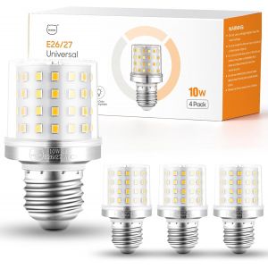 Ampoule Led E26/E27 À 3 Voies,10 W 3 Modes D'éclairage À Intensité Variable,Peut Réduire La Consommation D'énergie De 90%,Les Ampoules En Spirale Conviennent À La Salle De Bain (Lot De 4) - Neuf