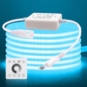220V Ruban LED COB, 288 LEDs/m Dimmbar Bande LED Lumineuse IP65 &eacute;tanche Flexible Neon Light Strip Avec 750w Gradateur monochrome pour Maison Chambre Cuisine DIY Dekoration. - Neuf
