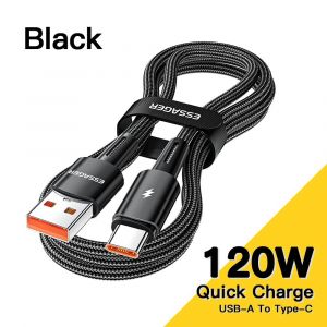 c&acirc;ble USB c Super rapide 120W,67W,6A,pour Xiaomi 12Pro Redmi K50 Note 11Pro Black Shark 5Pro-1m-Black Cable - Neuf