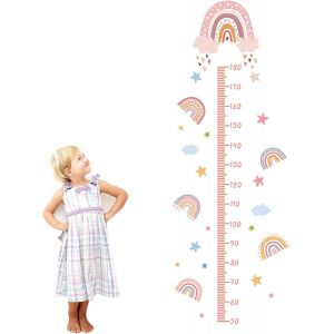 Toise Murale Enfant R&egrave;gle Hauteur Murale Diagramme Taille Enfants Diagramme De Croissance De B&eacute;b&eacute; Autocollant Mural Enfant Sticker Mural Pvc D&eacute;coration Murale Chambre Enfant 50 &Agrave; 180 Cm (Rose) - Neuf