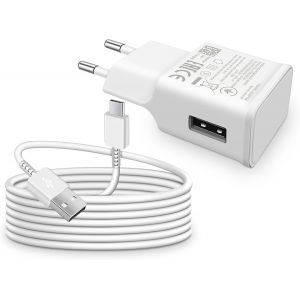 JGD-Chargeur USB C Charge Rapide pour Samsung Galaxy A15 A14 A13 A05S A33 A34 A35 A55 A54 A53 A51 A50 A41 A40 A25 A23 A20 A20e S8 S9 S10 S20, Note 10 9 8, USB Adaptateur Secteur avec 1,5m Type C Cabl - Neuf