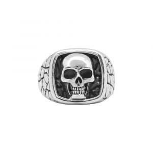 Bague Argent Homme Style &Eacute;caille T&ecirc;te De Mort - Neuf